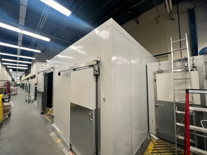 Commercial cold storage warehouse freezer built with insulated metal panels